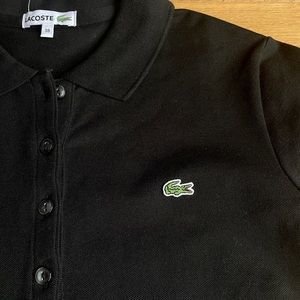 Lacoste Women's 5-Button Black Polo Shirt